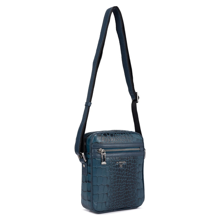 Croco Leather Men Sling  - Ocean