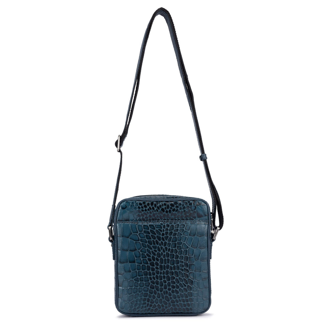 Croco Leather Men Sling  - Ocean