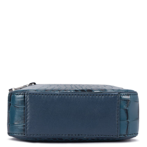 Croco Leather Men Sling  - Ocean