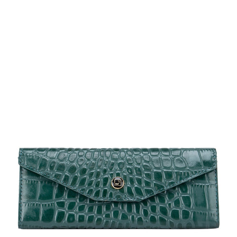 Green Croco Textured Spectacle Case