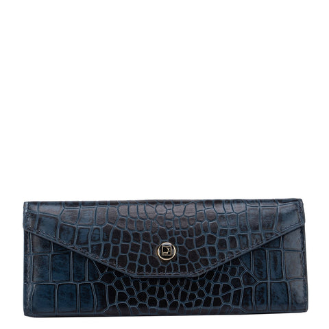 Blue Croco Textured Spectacle Case