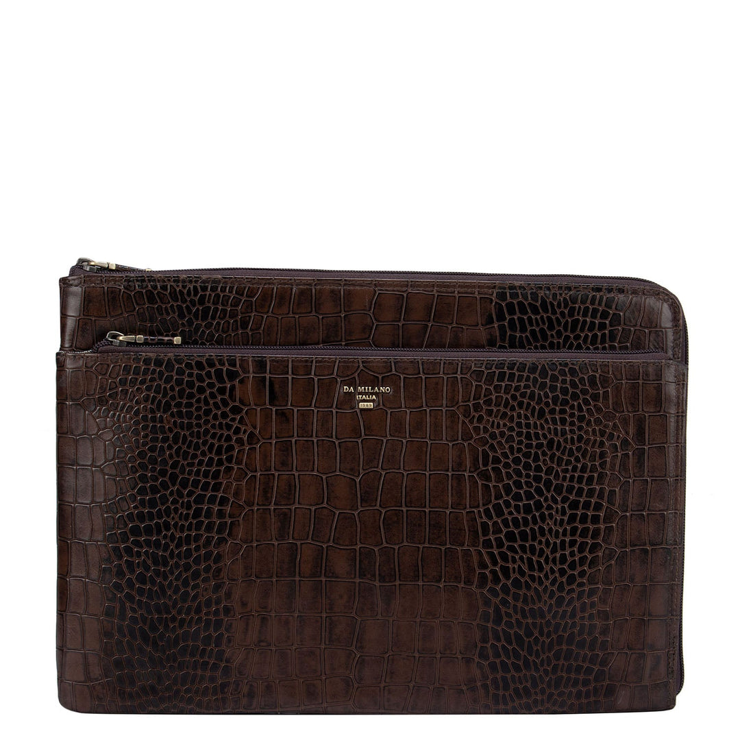 Brown Croco Computer Sleeve