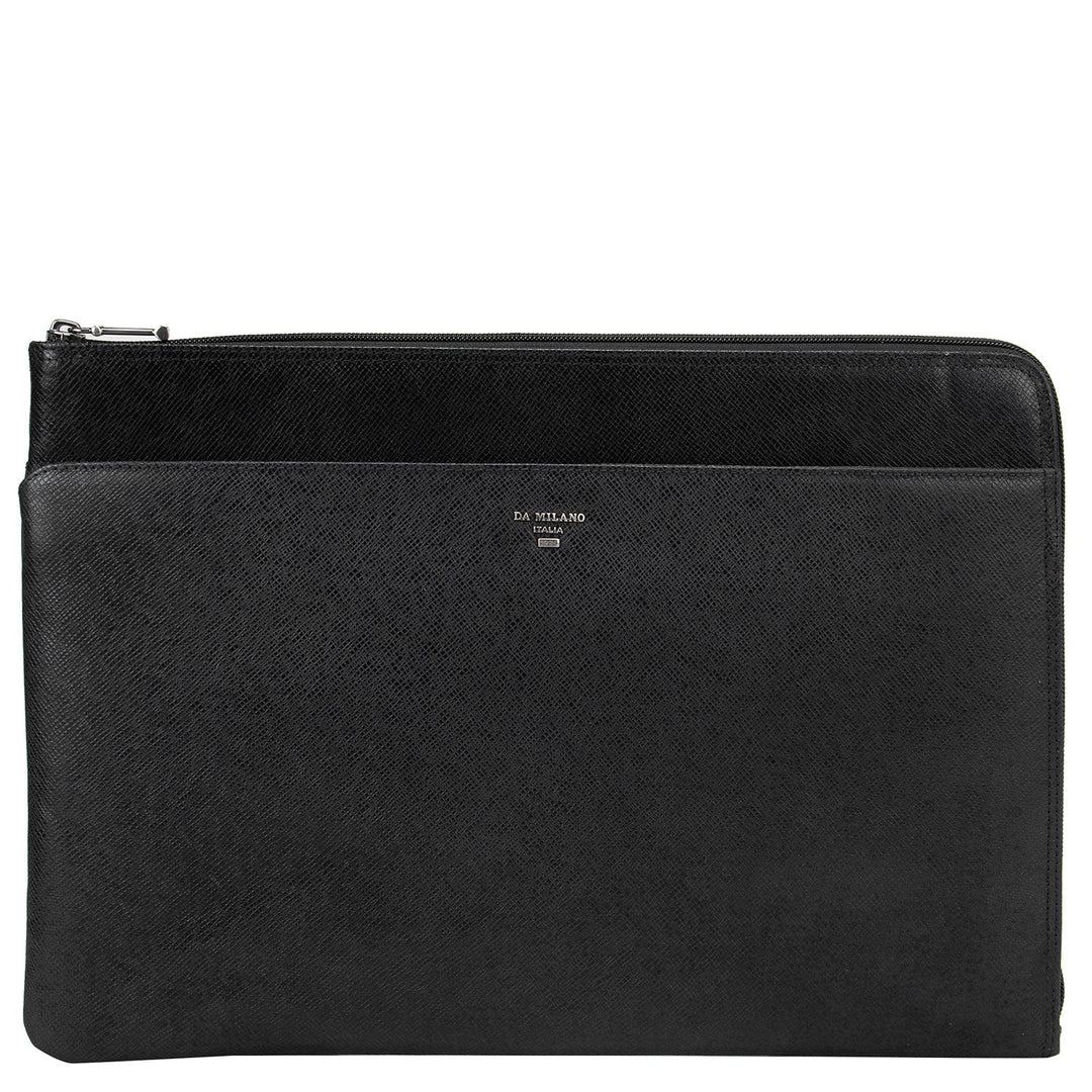 Black Franzy Leather Computer Sleeve - Upto 14"