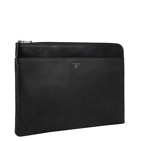 Black Franzy Leather Computer Sleeve - Upto 14"