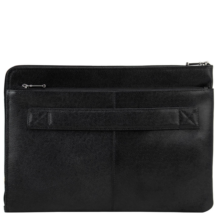 Black Franzy Leather Computer Sleeve - Upto 14"