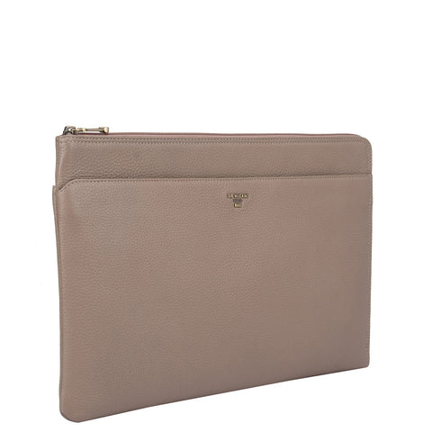 Taupe Wax Leather Computer Sleeve - Upto 14"