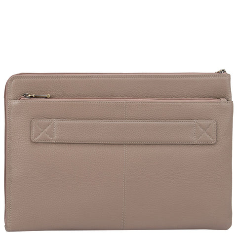 Taupe Wax Leather Computer Sleeve - Upto 14"