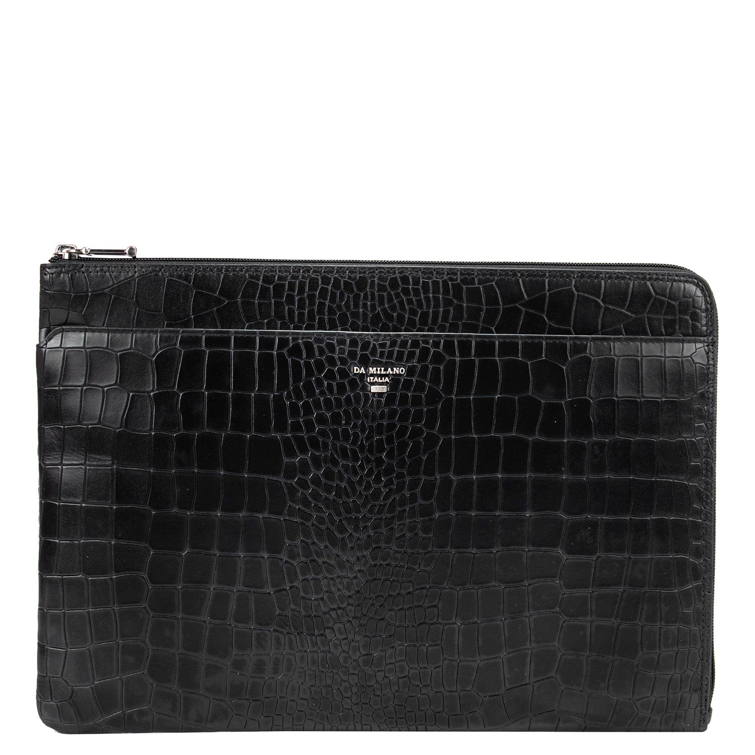 Black Croco Leather Computer Sleeve - Upto 13