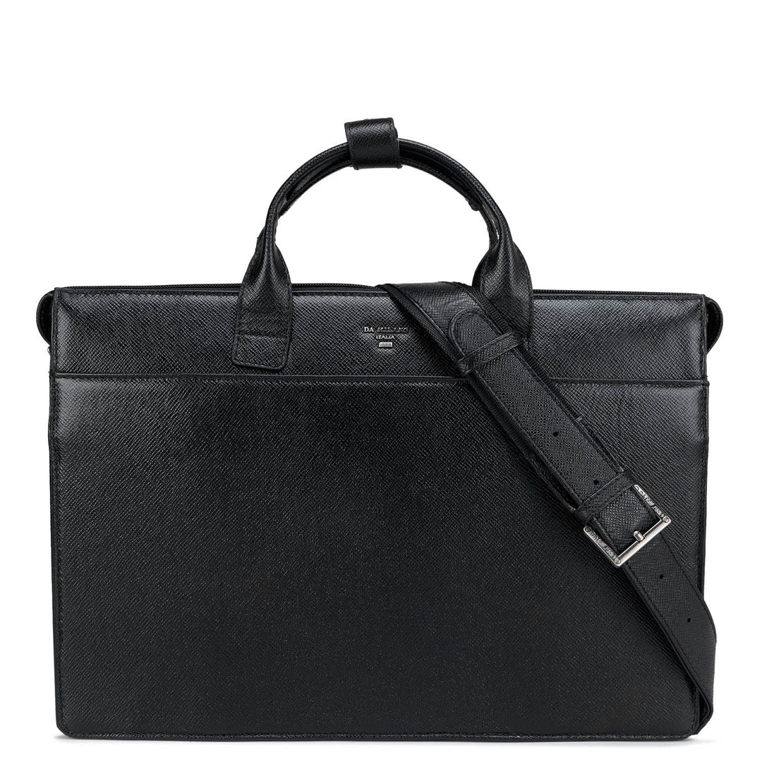 Black Franzy Leather Computer Sleeve - Upto 14"