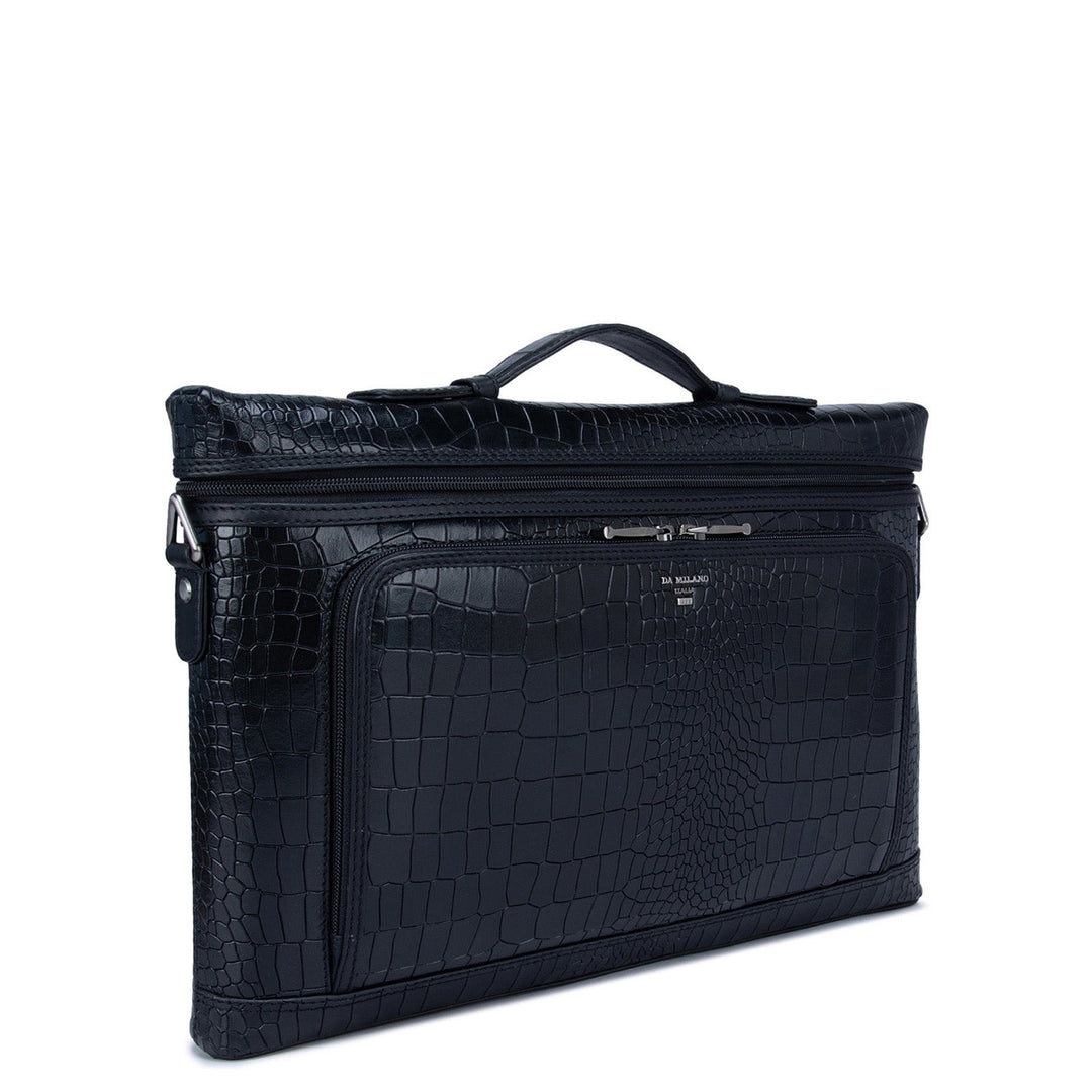 Black Croco Leather Computer Sleeve - Upto 15"