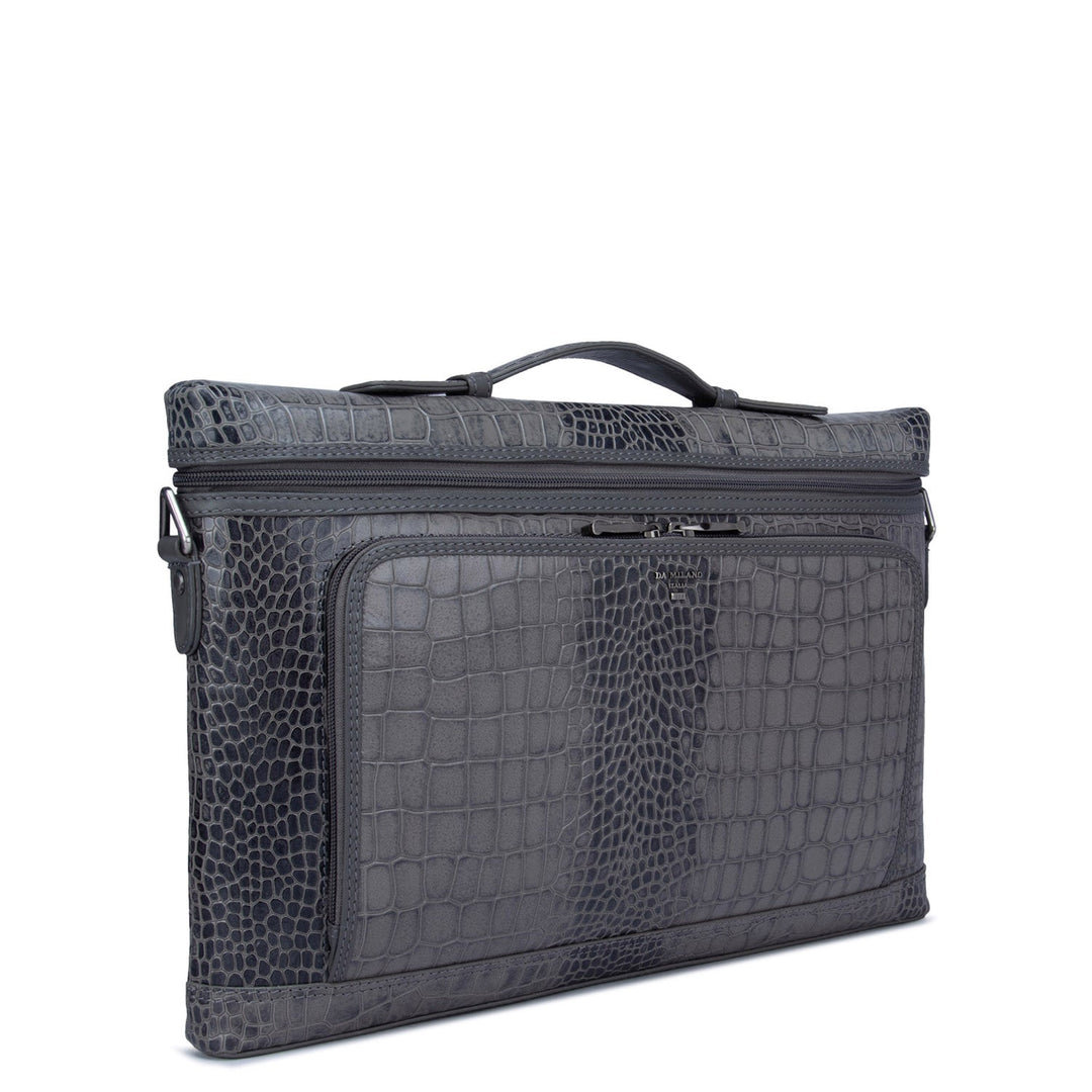 Grey Croco Leather Computer Sleeve - Upto 15"