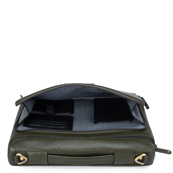 Green Franzy Leather Computer Sleeve - Upto 13"