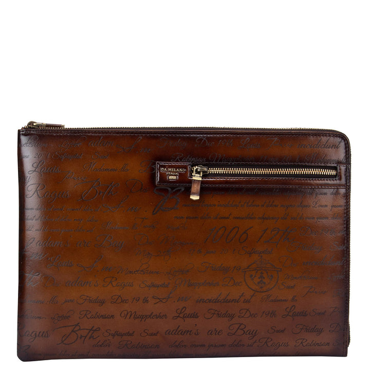 Cognac Signato Leather Computer Sleeve - Upto 14"