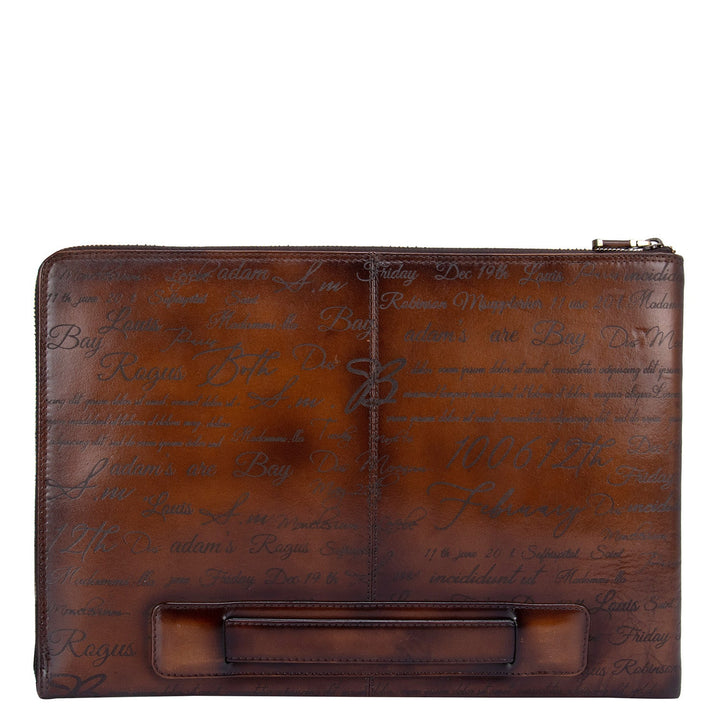 Cognac Signato Leather Computer Sleeve - Upto 14"