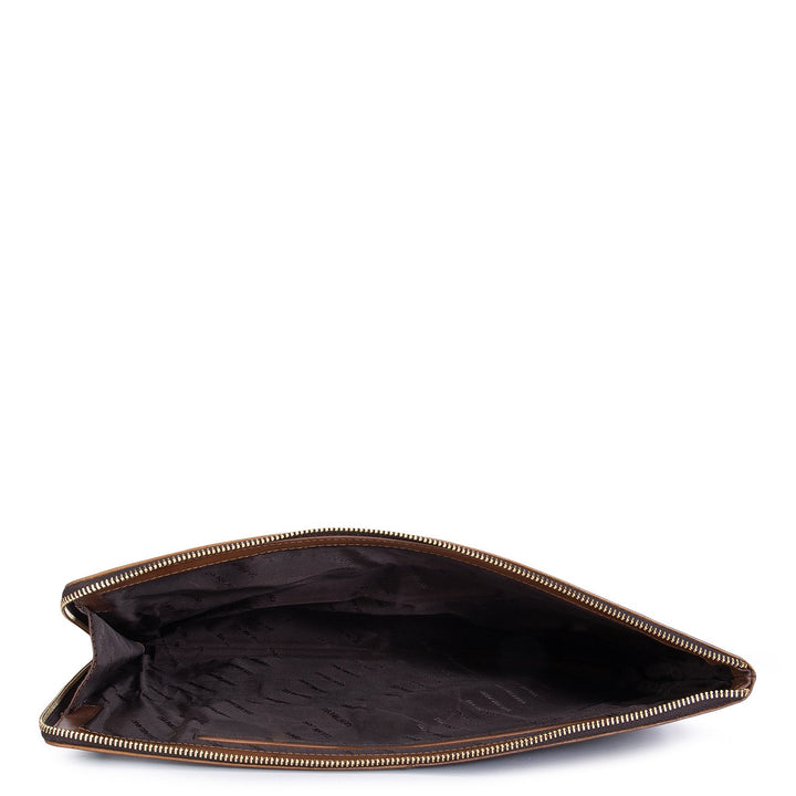 Cognac Signato Leather Computer Sleeve - Upto 14"