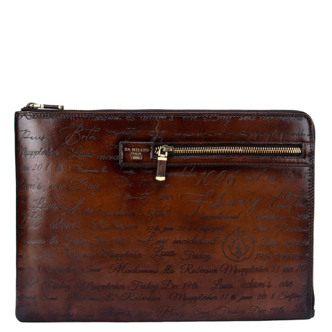 Cognac Signato Leather Computer Sleeve - Upto 13"