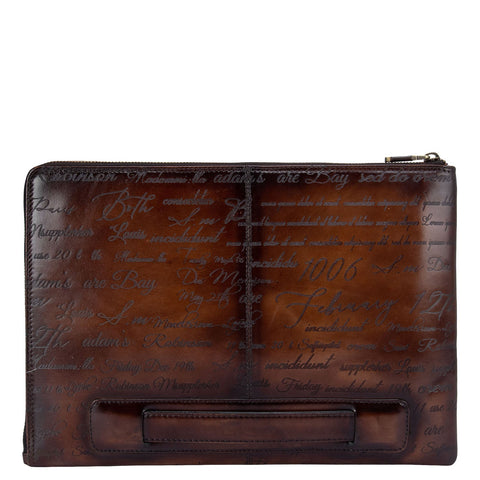 Cognac Signato Leather Computer Sleeve - Upto 13"