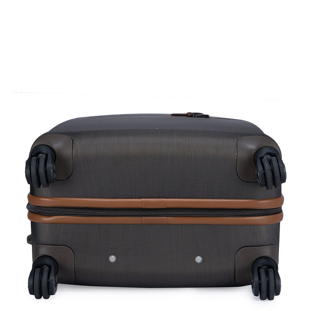 Large Mat Emboss Leather Trolley - Bronze & Cognac