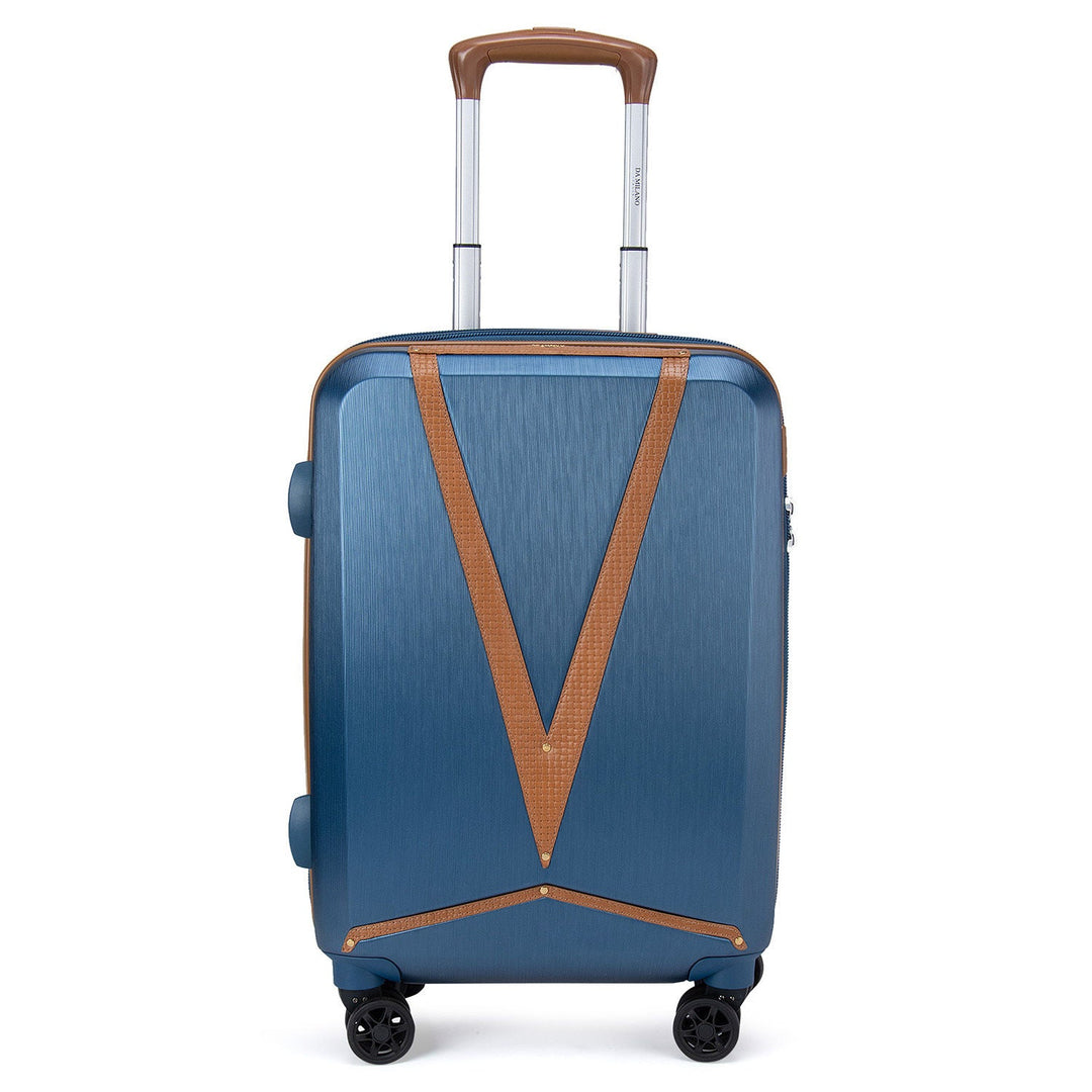 Blue and Brown PC and Mat-Emboss Trolley- Medium