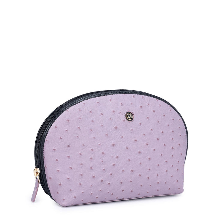 Ostrich Leather Vanity Pouch - Lavender