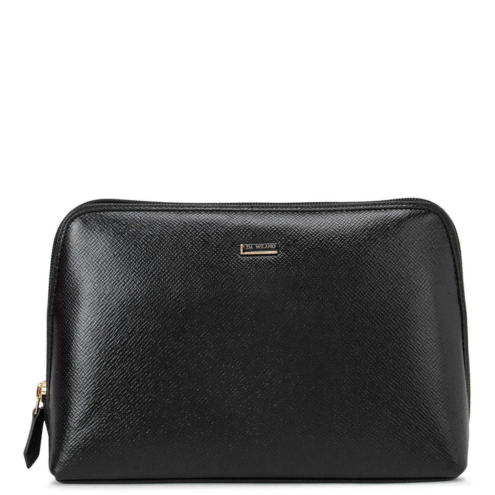 Franzy Leather Vanity Pouch - Black