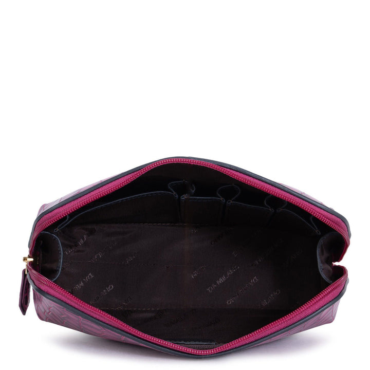 Pink Croco Effect Vanity Pouch