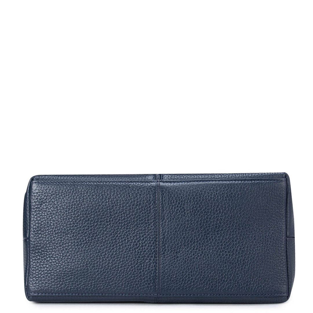 Wax Leather Vanity Pouch - Navy