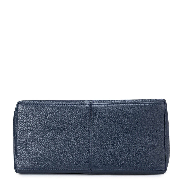 Wax Leather Vanity Pouch - Navy